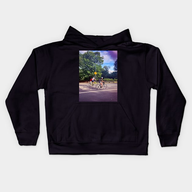 Bike Central  Park Manhattan New York City Kids Hoodie by eleonoraingrid